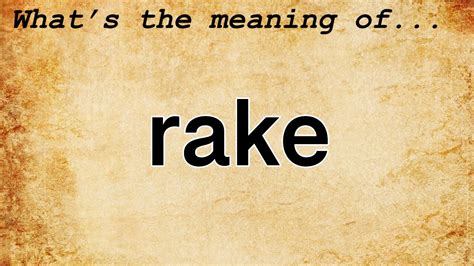 rake meaning|what is a rake person.